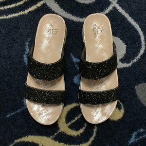 ID Required Black Sequin Sandals